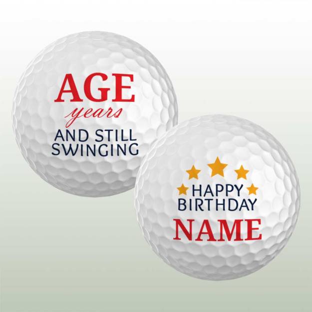 Happy Birthday Personalised Golf Ball Set of 3 Balls 198326