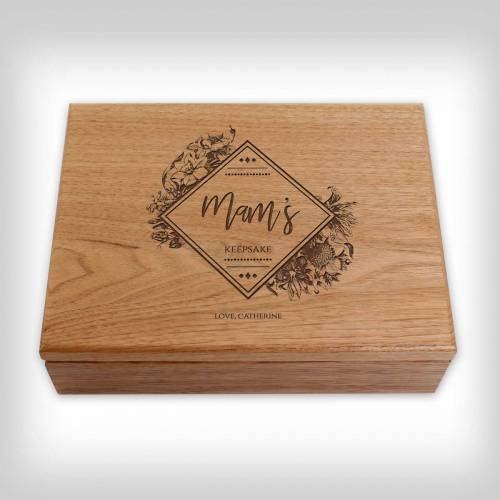 Jewellery & Ring Wooden Box - Engraved Name's Keepsake