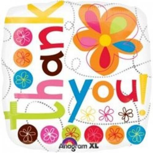 Thank You Colorful Flowers Balloon in a Box