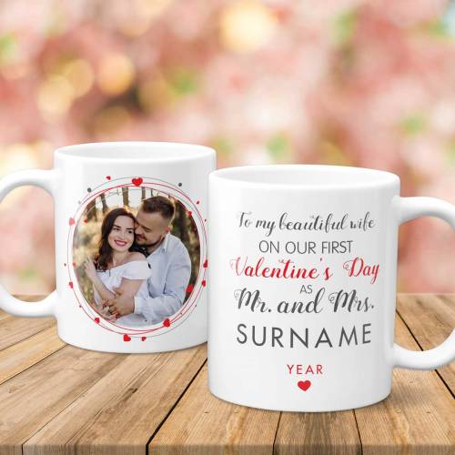 Our First Valentine's Day - Wife - Personalised Mug
