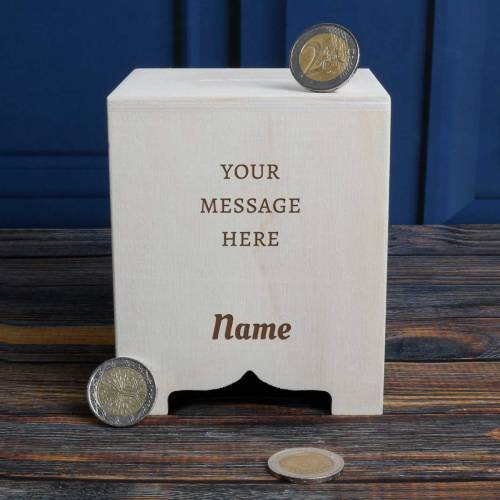 Any Message - Personalised Wooden Money Box