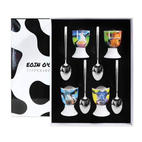 Eoin O'Connor Set of 4 Cow Egg Cup Set