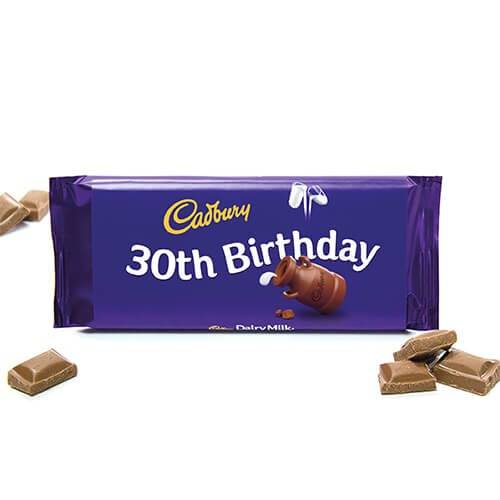 30th Birthday - Cadbury Dairy Milk Chocolate Bar 110g