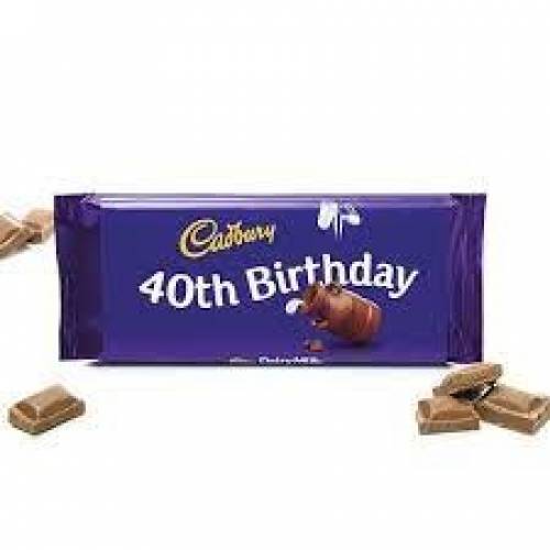 40th Birthday - Cadbury Dairy Milk Chocolate Bar 110g