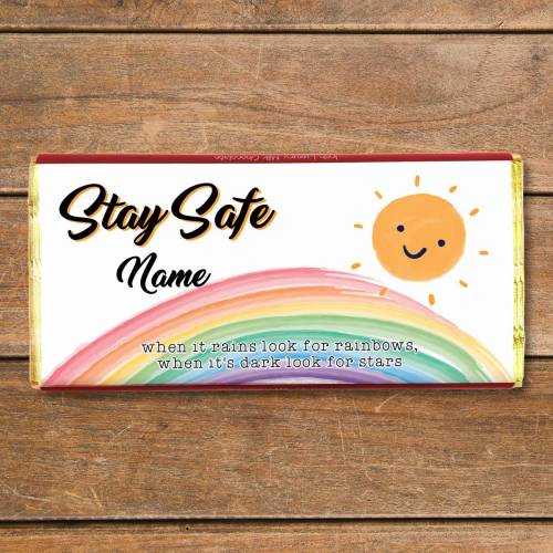 Rainbow Stay Safe Personalised Chocolate Bar