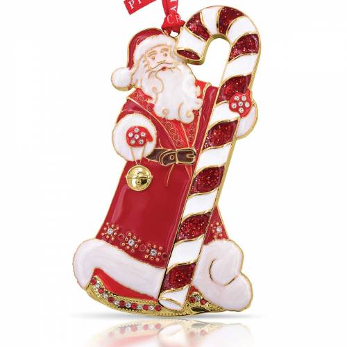 Santa & Candy Sparkle Decoration In Gift Box