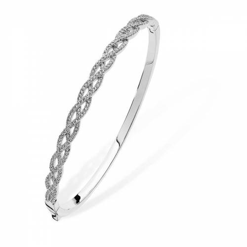 Tipperary Pave Wave Bangle Silver