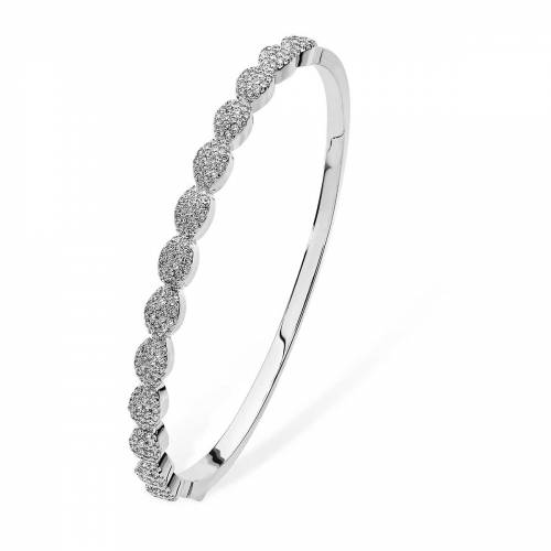 Tipperary Pebble Pave Bangle Silver