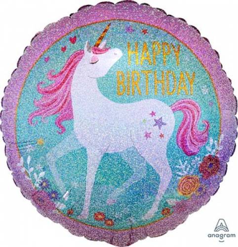 Happy Birthday Sparkly Unicorn Balloon in a Box