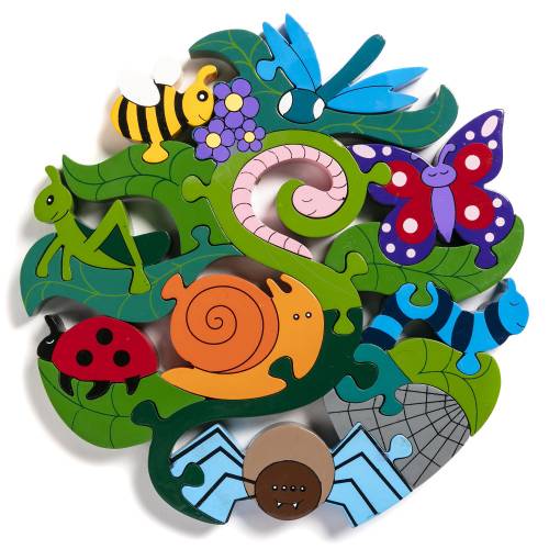 Handcrafted Colourful Insects Wooden Jigsaw Puzzle