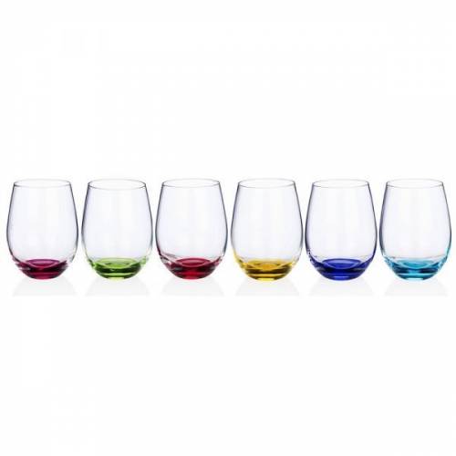 Rainbow Party Stemless Wine Glasses Set of 6 - Newgrange Living