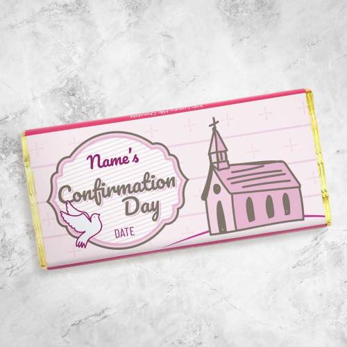 Name's Confirmation Day Church Colours Personalised Chocolate Bar