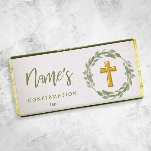 Name's Confirmation Wreath Personalised Chocolate Bar