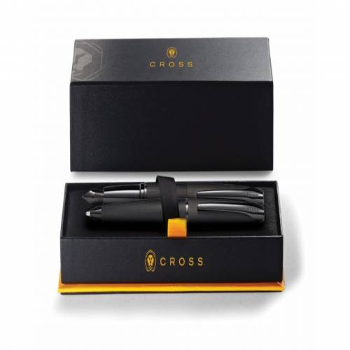 Cross ATX Fountain Pen and Ballpoint Pen Set in a Gift Box Brushed Black