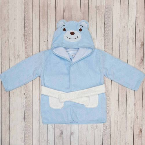 Baby Toweling Bathrobe 6-12 months (Blue or Pink)