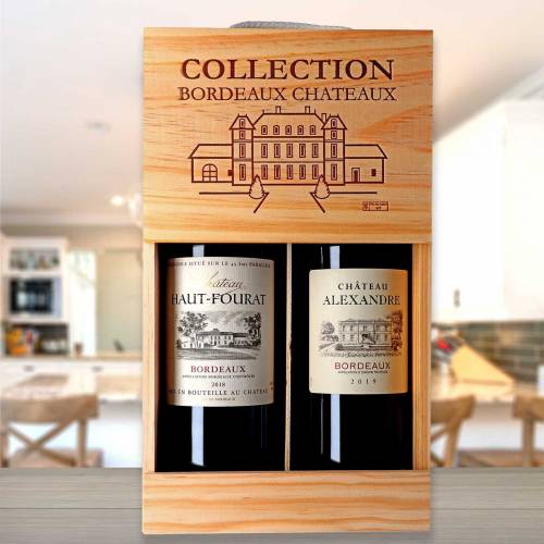 French Bordeaux Double in Wooden Gift Box