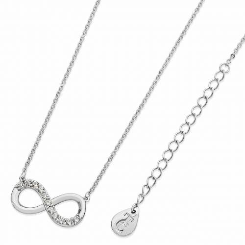 Tipperary Part Stone Set Infinity Pendant Silver