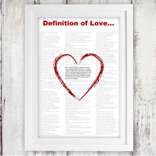 Definition Of Love Personalised Framed Poster