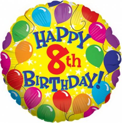 Happy 8th Birthday Balloon in a Box