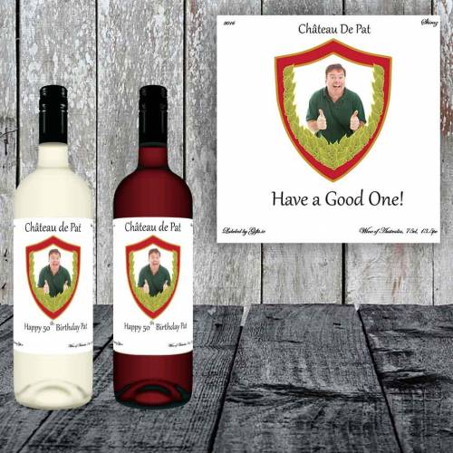 Shield Any Message Any Photo Personalised Wine