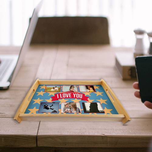 I Love You - Personalised Photo Serving Tray