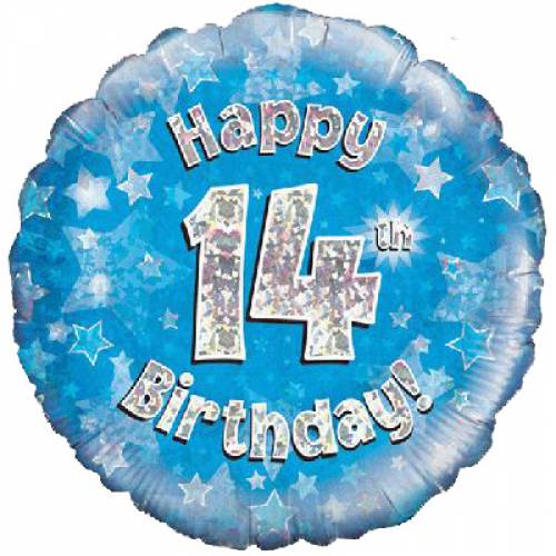 Happy 14th Birthday (BLUE) Balloon in a Box