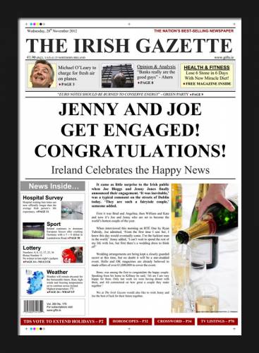 Engagement Newspaper Spoof