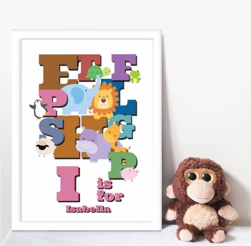 Animal Alphabet Personalised Poster