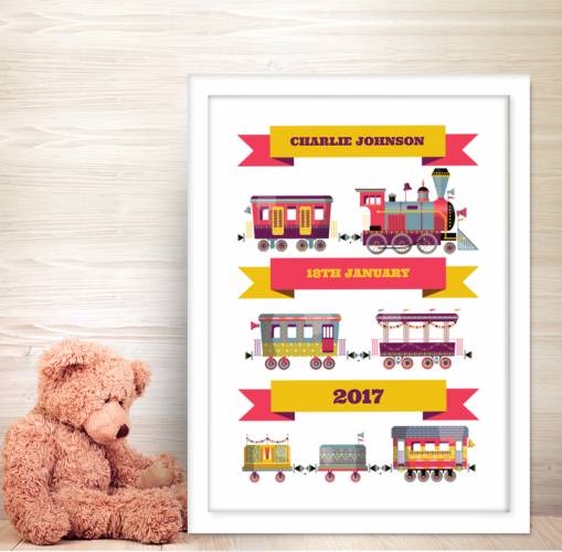 Train Baby Personalised Poster