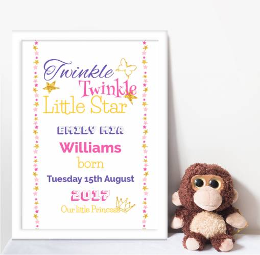 Little Star Baby Personalised Poster
