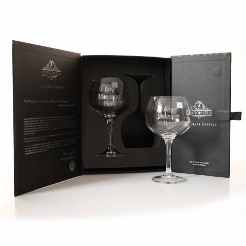 Any Message Personalised Set of Two Gin Tipperary Crystal Glass