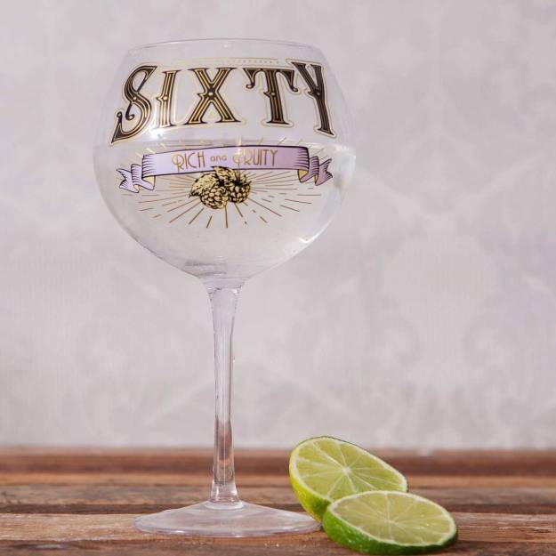 Sixty 60th Birthday Gin Prohibition Glass | 101-857 | gifts .ie