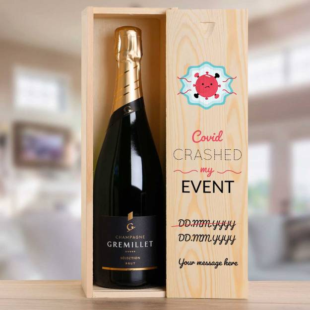 Covid Crashed My Event - Personalised Single Champagne Box
