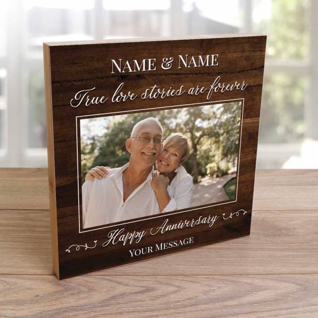 True Love Stories Are Forever - Wooden Photo Blocks