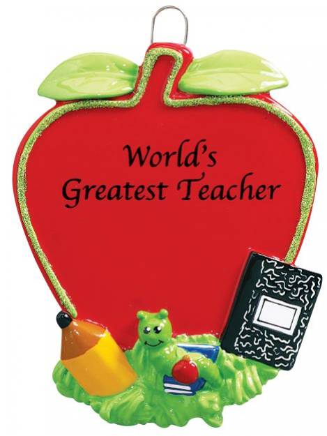 Personalised Christmas Ornament Teachers Apple