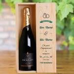 On Your Engagement Personalised Single Wooden Champagne Box