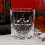 Keep Calm - Whiskey Cut-Glass Personalised