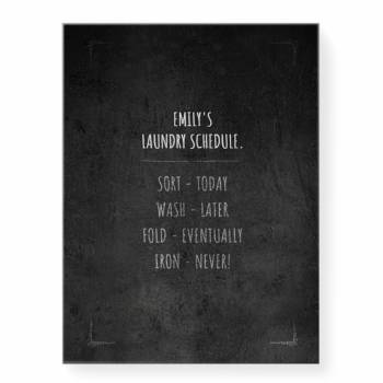 Laundry Schedule 12 x 16 Stretched Canvas
