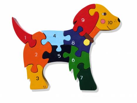Handcrafted Number Dog Wooden Jigsaw