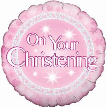 On Your Christening Day PINK Balloon in a Box
