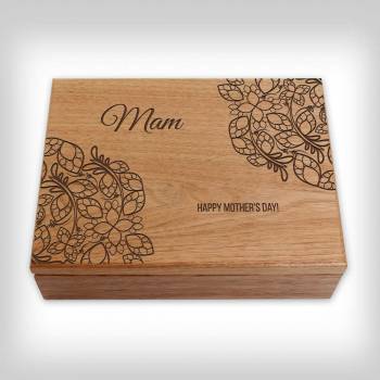 Jewellery & Ring Wooden Box - Engraved Mam