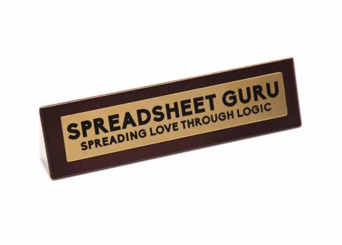 Spreadsheet Guru - Wooden Desk Sign