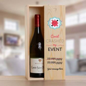 Covid Crashed My Event - Personalised Wooden Single Wine Box