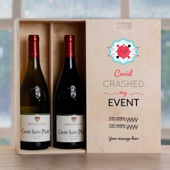Covid Crashed My Event - Personalised Wooden Double Wine Box