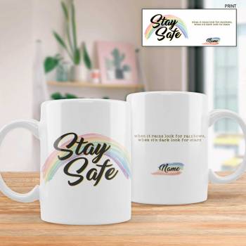 Stay Safe Rainbow - Personalised Mug