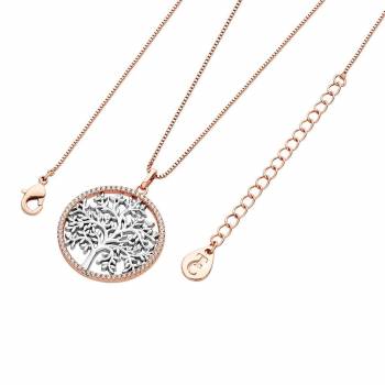 Tipperary Silver Tree of Life In Rose Gold Cz Circle Pendant