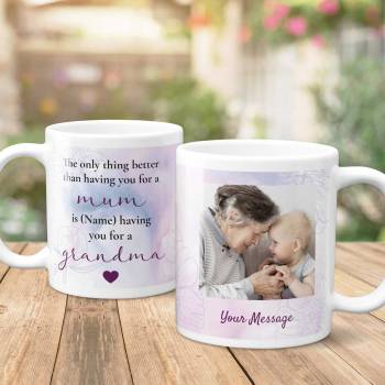 Grandma's Message Any Name And Photo - Personalised Mug