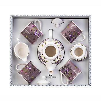 Purple Thistle 7 piece Bone China Tea Set - Newgrange Living