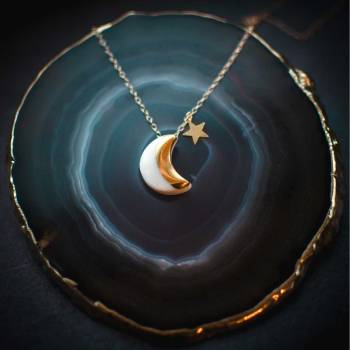 Moon and Star Necklace from Danu