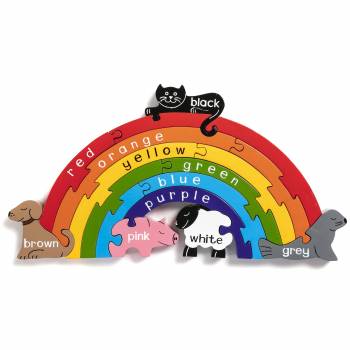 Handcrafted Rainbow Wooden Jigsaw Puzzle
